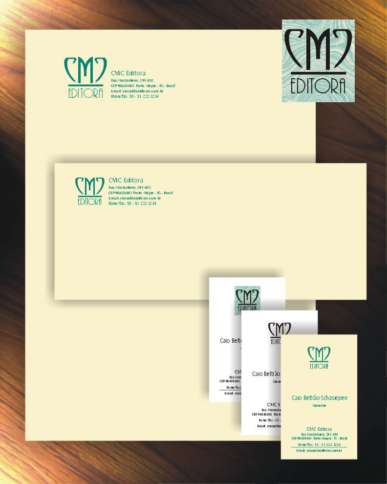 CMC Editora - logomarca e material institucional